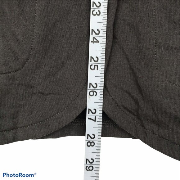 EVY'S TREE Gray Cotton Jersey Knit Blazer Womens L Light Fleece Lined Black Trim - Picture 4 of 9